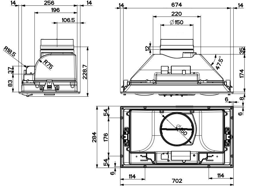 Acquista online Faber INKA SMART HC X A70 Cod.305.0599.308 hotte de cuisine encastrable Faber
